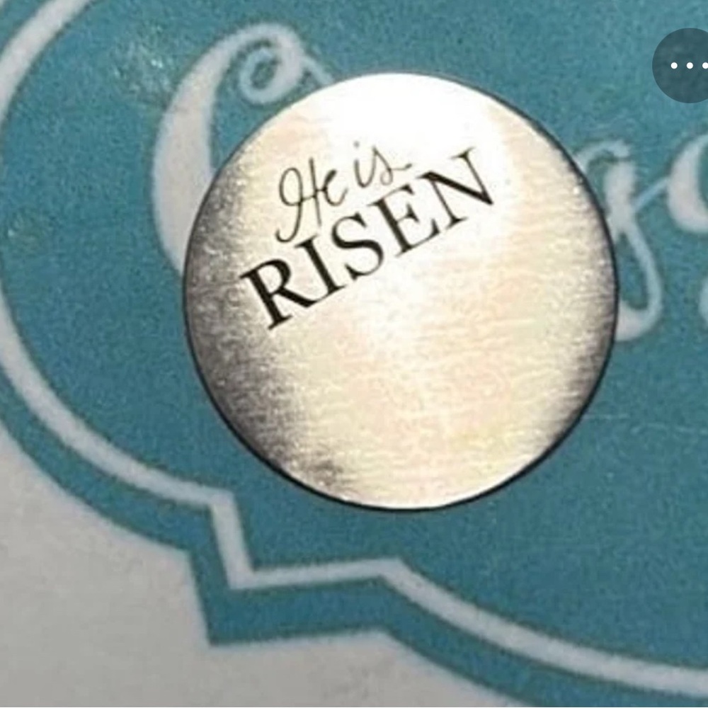Origami Owl Large Silver  He is Risen Plate